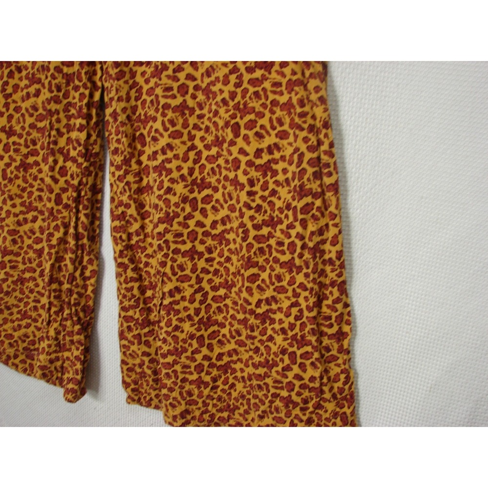 Free People Bennie Leopard Print Wide Leg Button Fly Pants Size 4 Casual Office - Picture 2 of 14